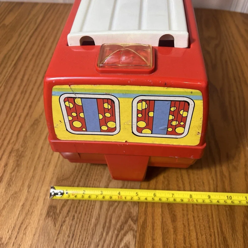 Vintage Playskool Pop N Ride Van 1970s Red Push Ride On Popper Toy